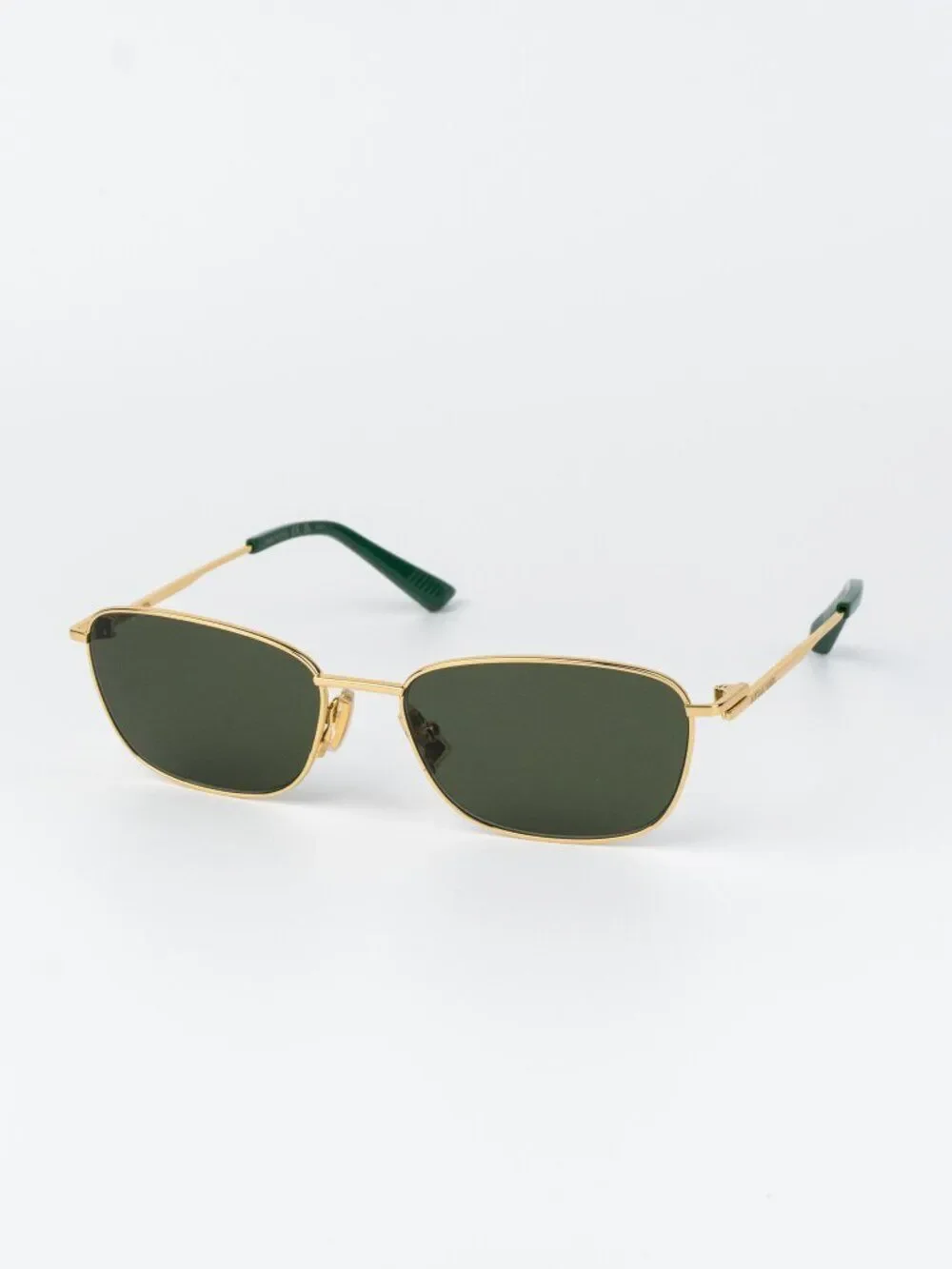 Bottega Veneta Men Sunglasses Gold Green Rectangle BV1300S 002 NEW AUTHENTIC